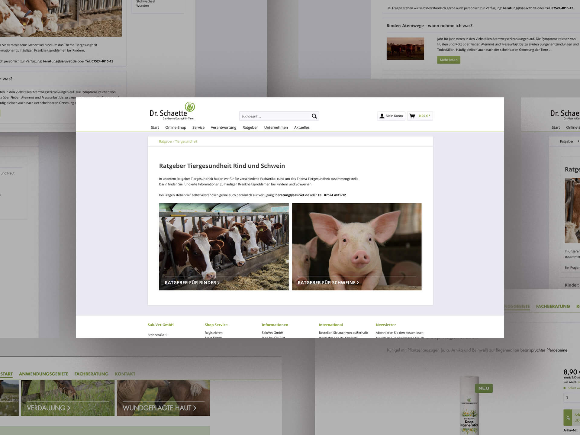 B2B-Shop SaluVet B2B-Shopansicht SaluVet Inhaltsseiten