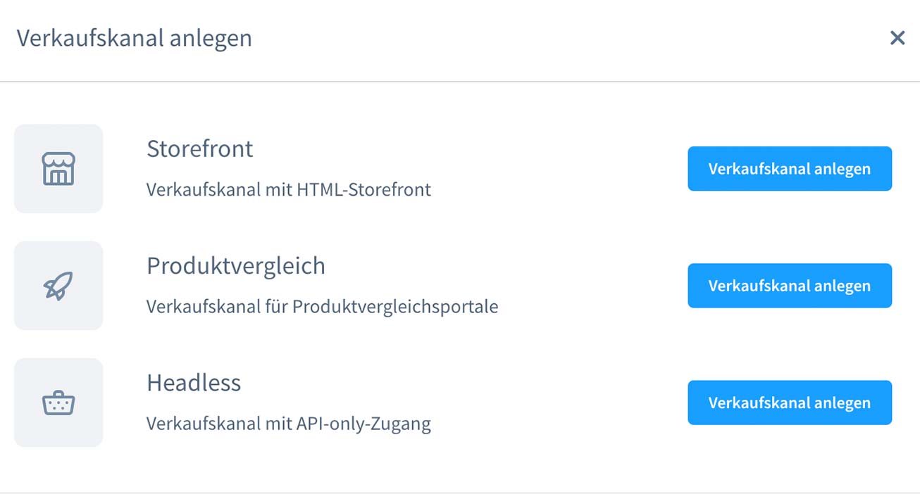 sw6-verkaufskanal-waehlen Shopware 6 - Auswahl des Verkaufskanal-Typs